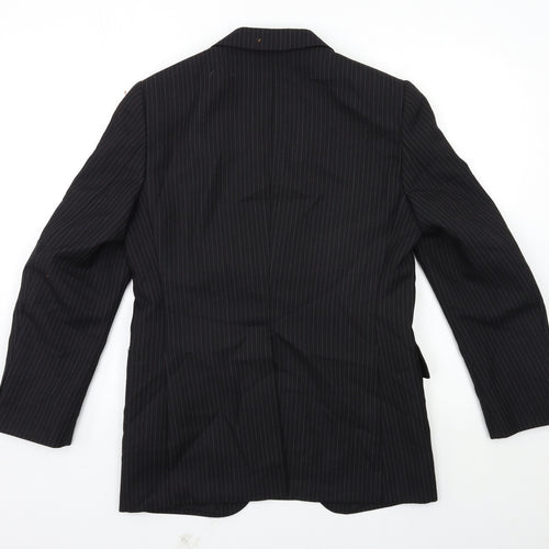 Preworn Mens Black Striped  Jacket Suit Jacket Size 38