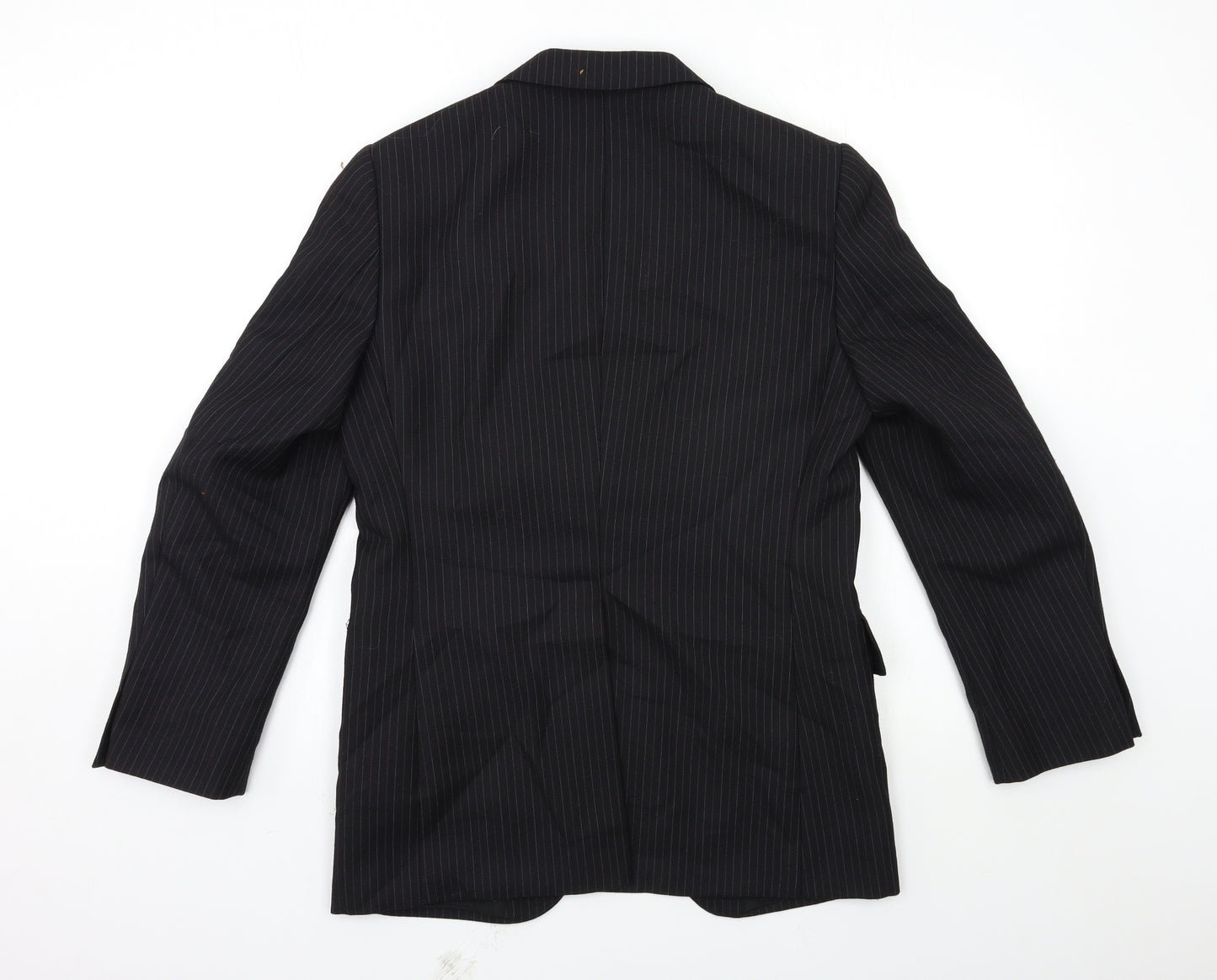 Preworn Mens Black Striped  Jacket Suit Jacket Size 38