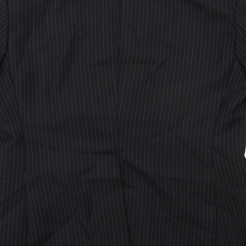Preworn Mens Black Striped  Jacket Suit Jacket Size 38