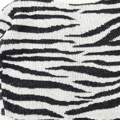TU Womens Black Animal Print Knit Pullover Jumper Size 14