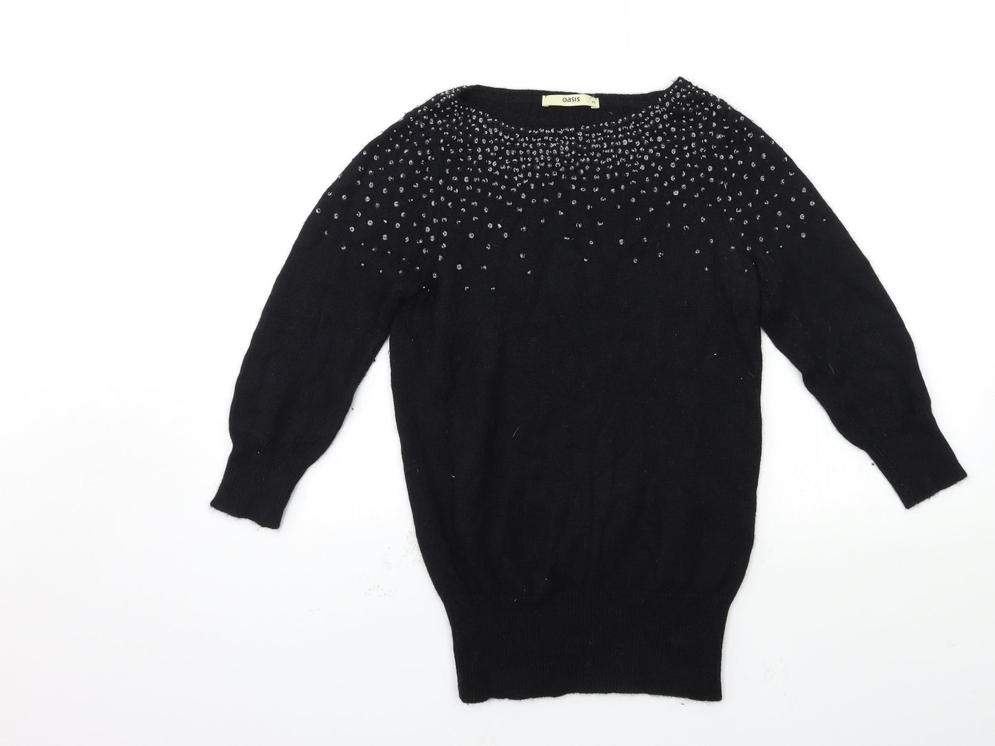Oasis Womens Black  Knit Pullover Jumper Size XS