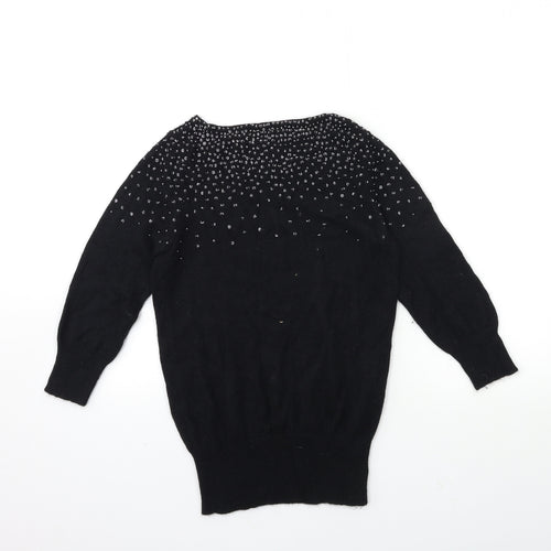 Oasis Womens Black  Knit Pullover Jumper Size XS