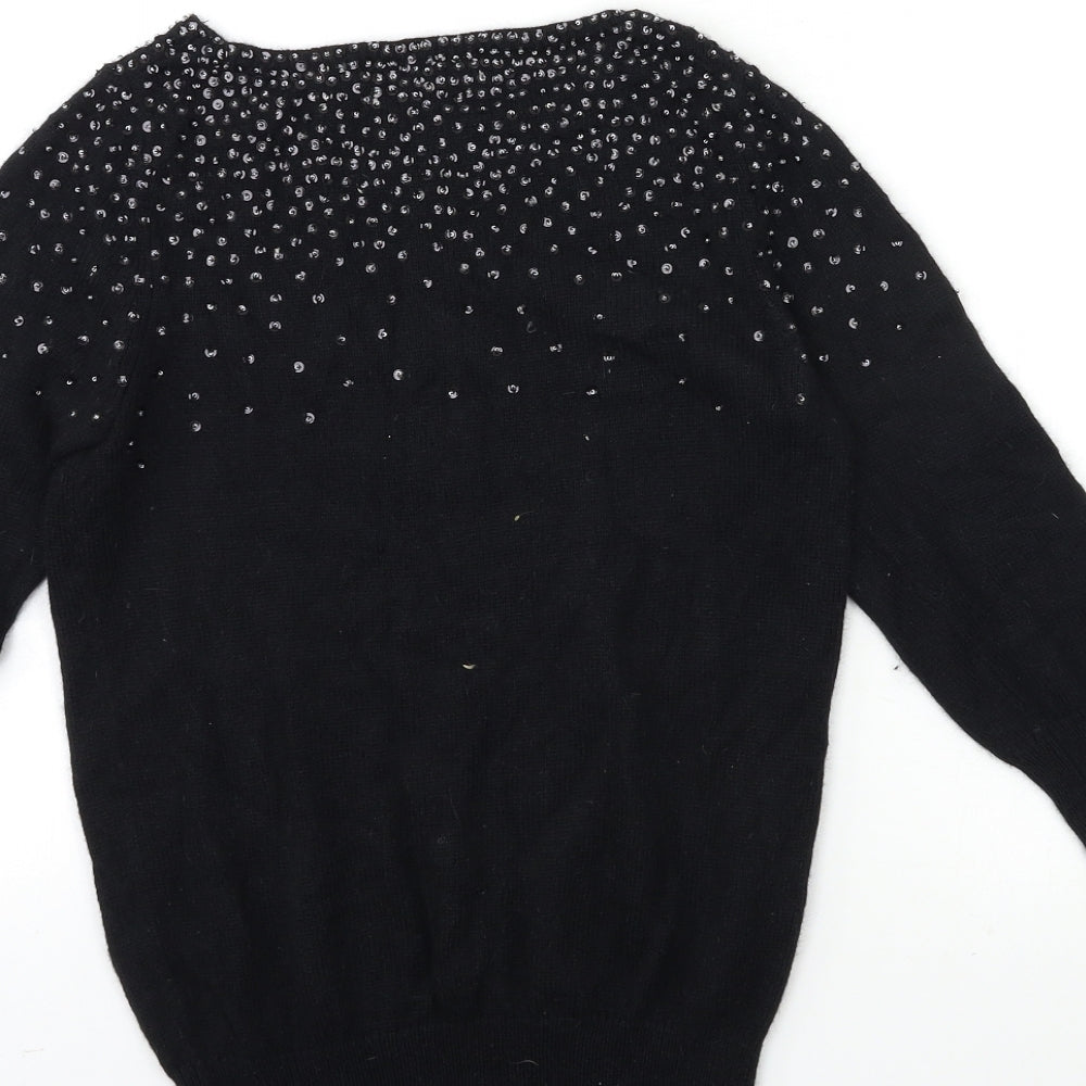 Oasis Womens Black  Knit Pullover Jumper Size XS