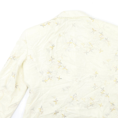 Preworn Womens White Floral  Jacket  Size 10