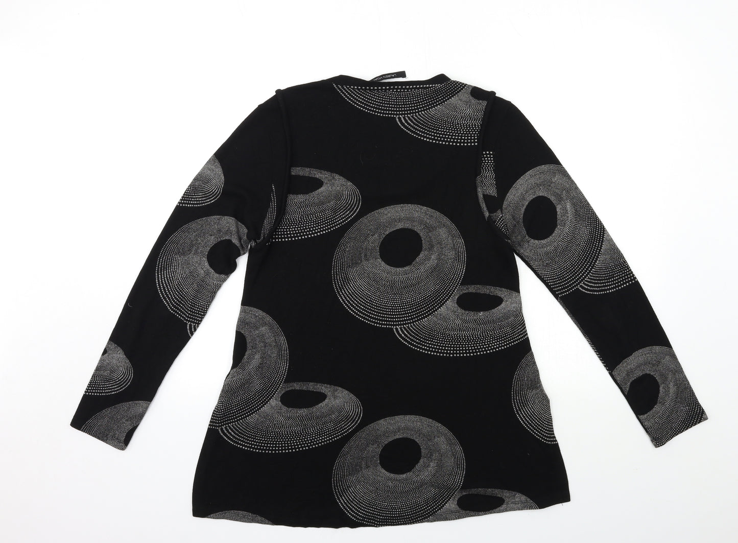 lauren yidal Womens Black Polka Dot  Basic T-Shirt Size M