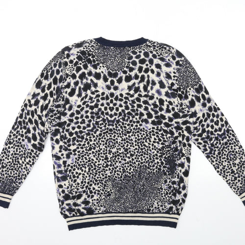 NEXT Womens Grey Animal Print Knit Pullover Jumper Size 16