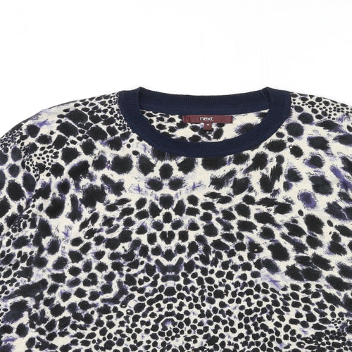 NEXT Womens Grey Animal Print Knit Pullover Jumper Size 16
