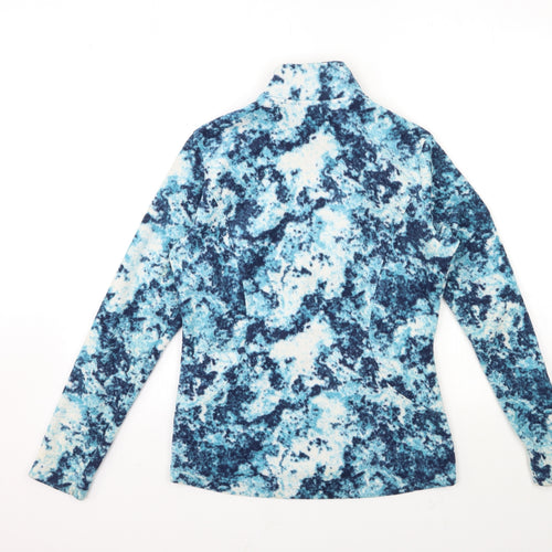 Marks and Spencer Womens Blue Geometric Fleece Jacket  Size 8