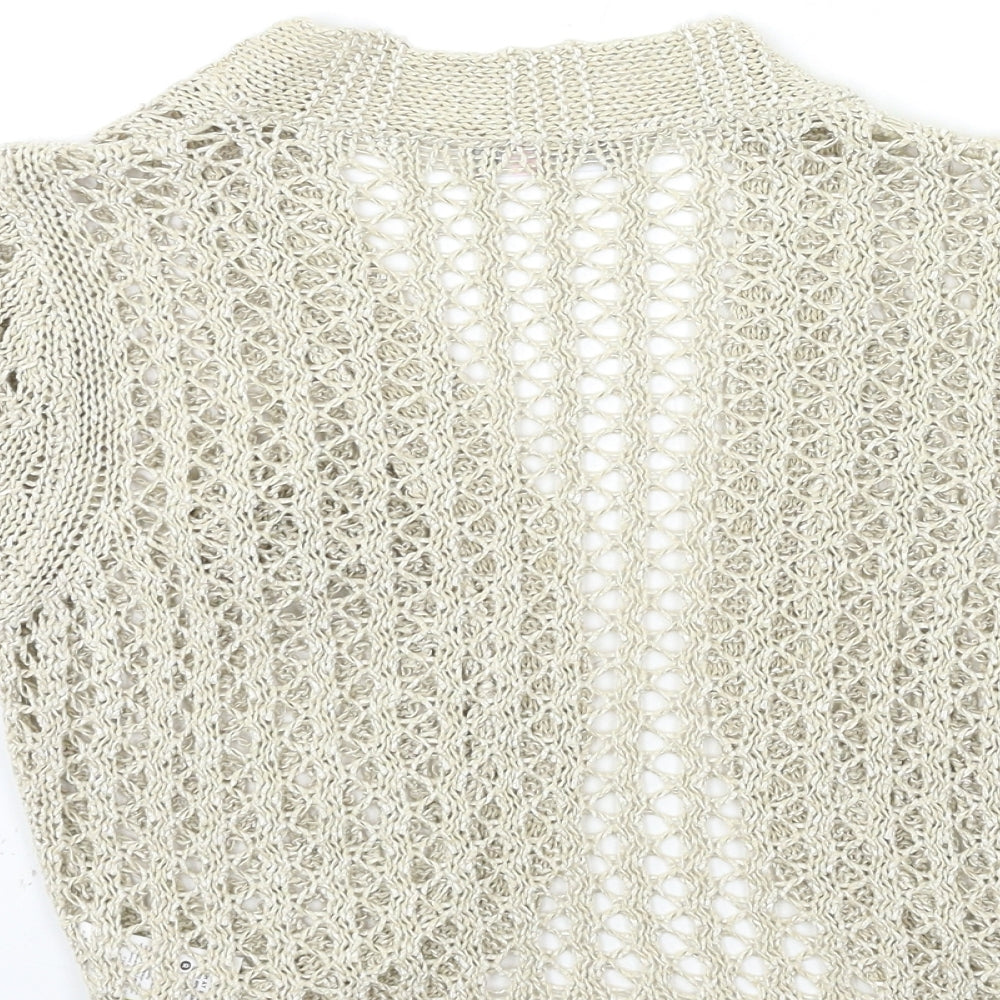 Per Una Womens Gold  Knit Cardigan Jumper Size 12