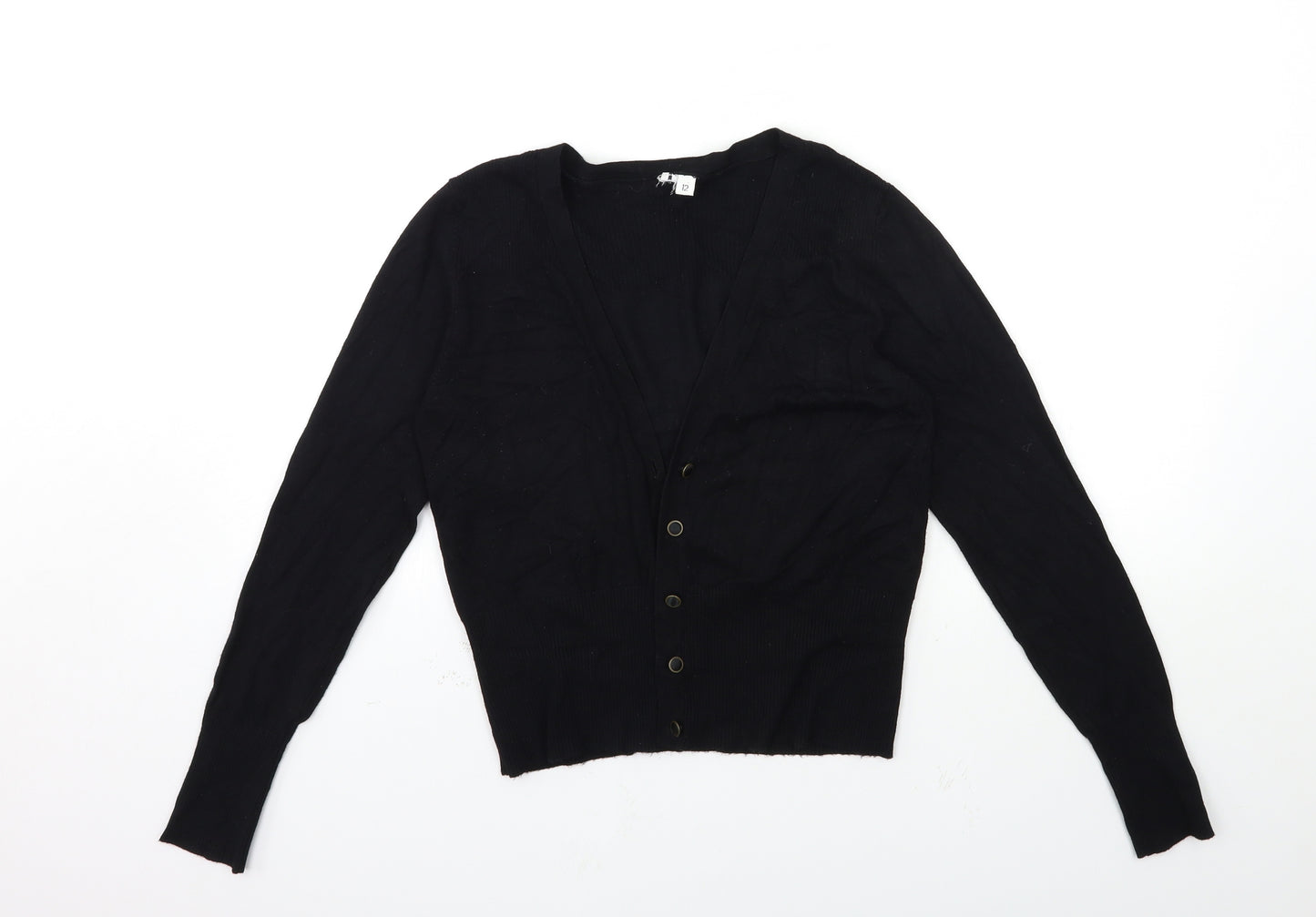 New Look Womens Black  Knit Cardigan Jumper Size 12