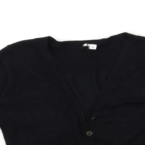 New Look Womens Black  Knit Cardigan Jumper Size 12