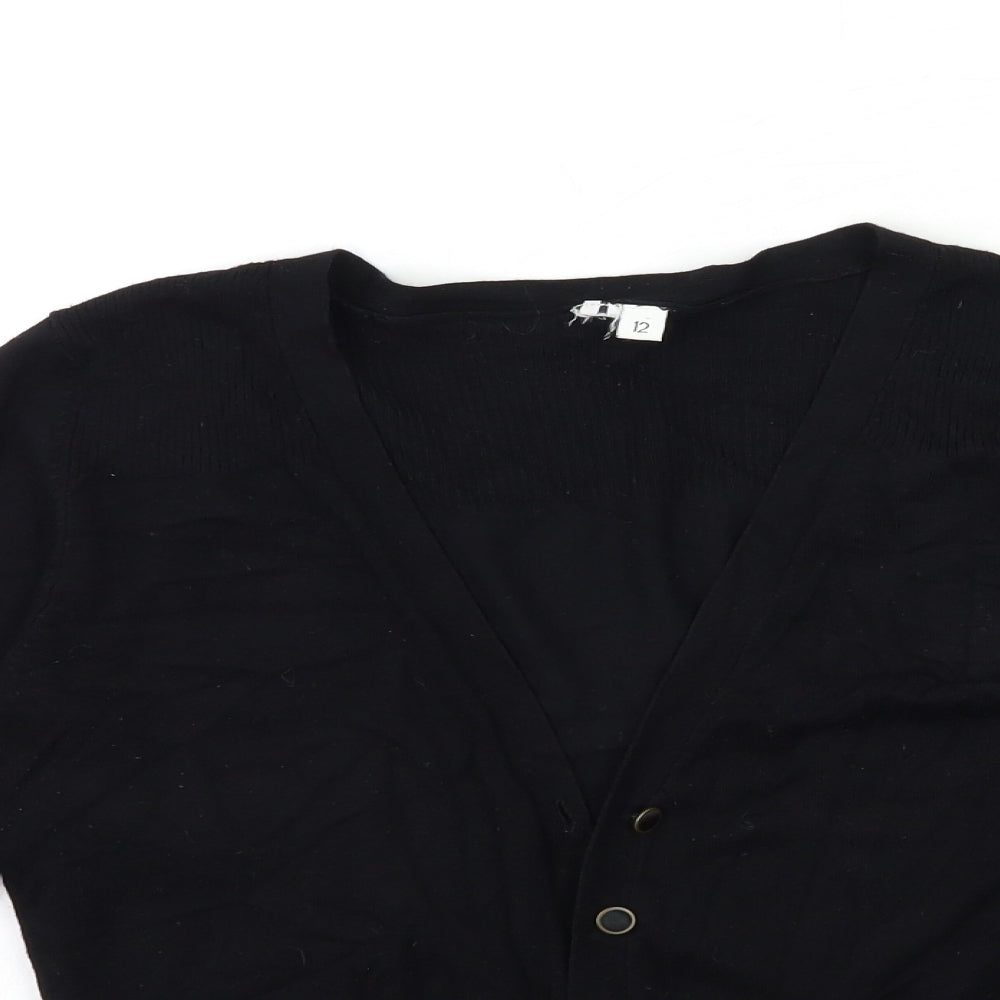 New Look Womens Black  Knit Cardigan Jumper Size 12