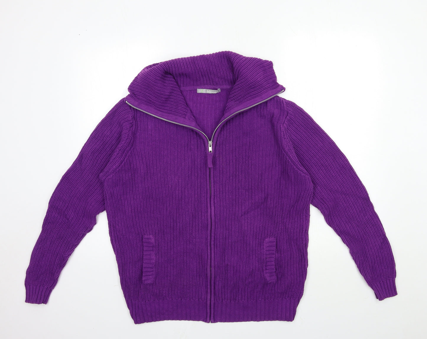 Marks and Spencer Womens Purple  Knit Cardigan Jumper Size 18