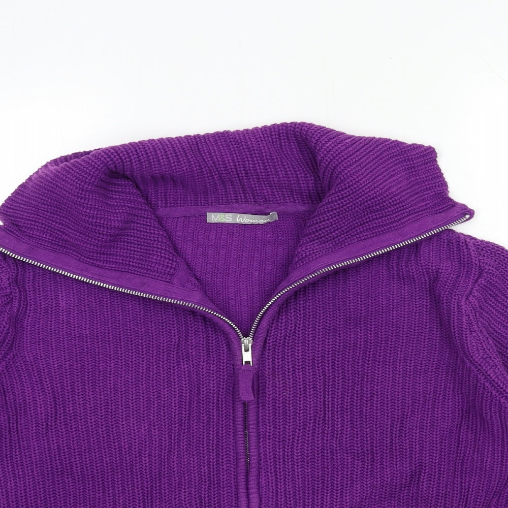 Marks and Spencer Womens Purple  Knit Cardigan Jumper Size 18