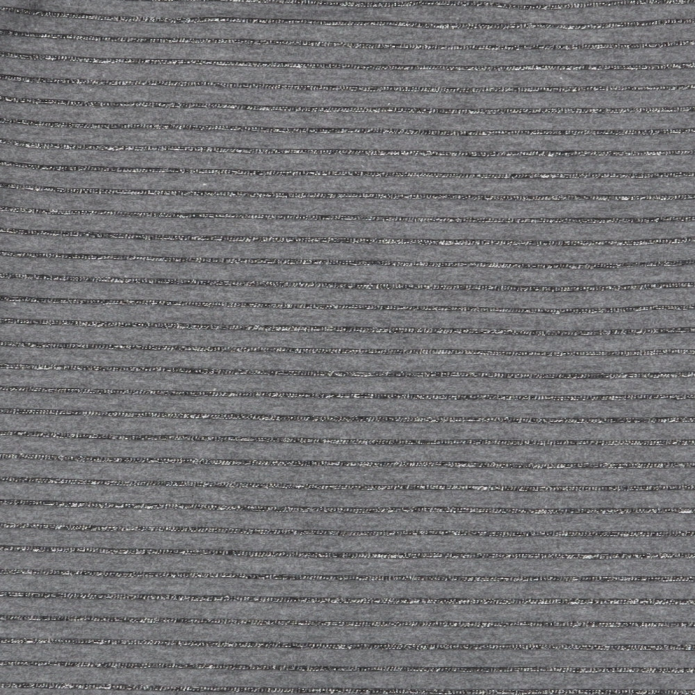 TU Womens Grey Striped  Basic T-Shirt Size 12