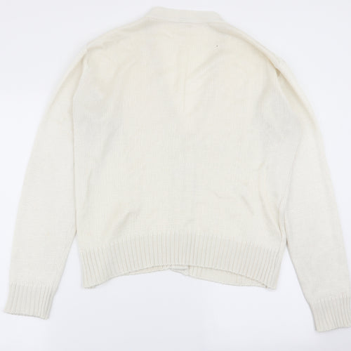 Preworn Womens White   Cardigan Jumper Size 18