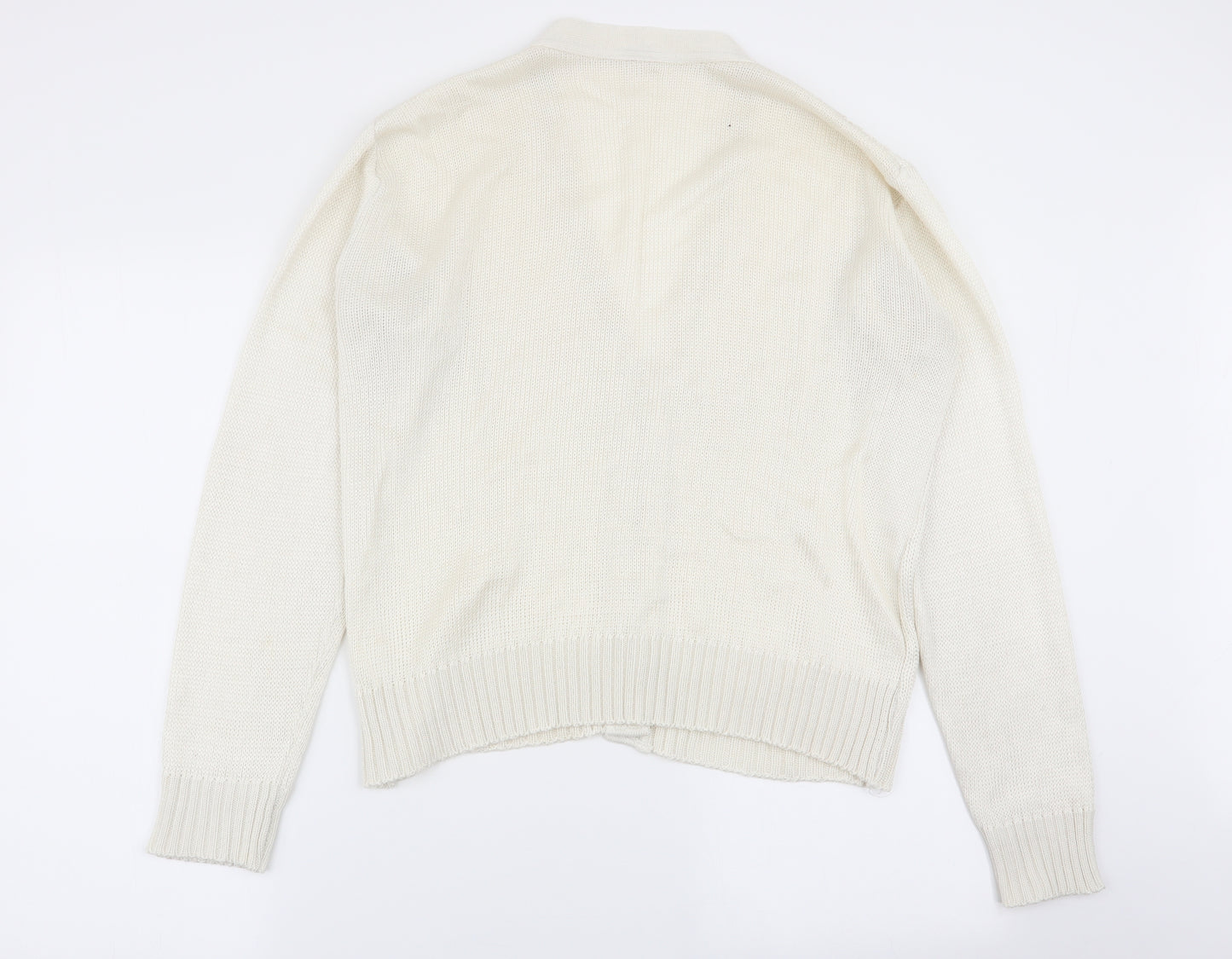 Preworn Womens White   Cardigan Jumper Size 18