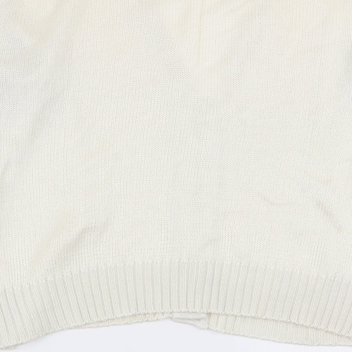 Preworn Womens White   Cardigan Jumper Size 18