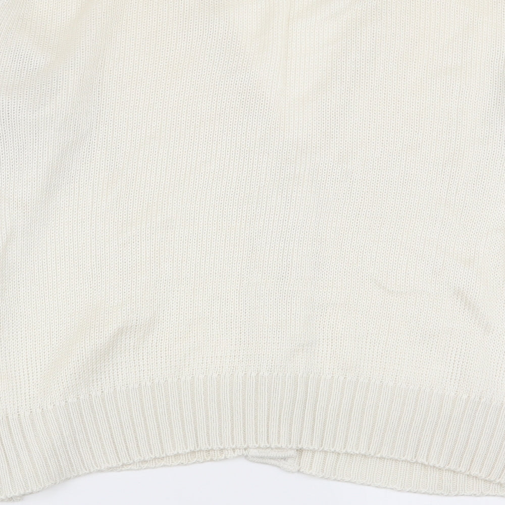 Preworn Womens White   Cardigan Jumper Size 18
