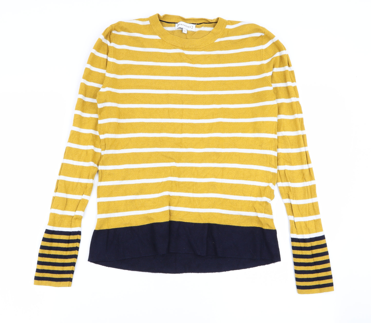 Warehouse Womens Multicoloured Striped  Basic T-Shirt Size 12