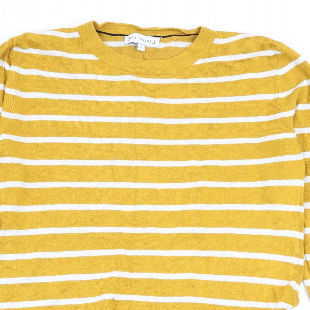 Warehouse Womens Multicoloured Striped  Basic T-Shirt Size 12