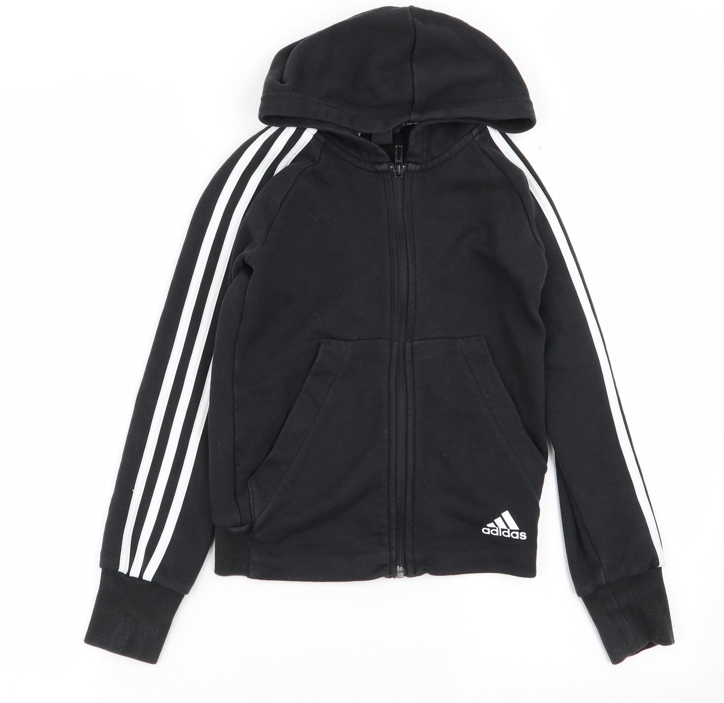 adidas Boys Black   Full Zip Jumper Size 9-10 Years