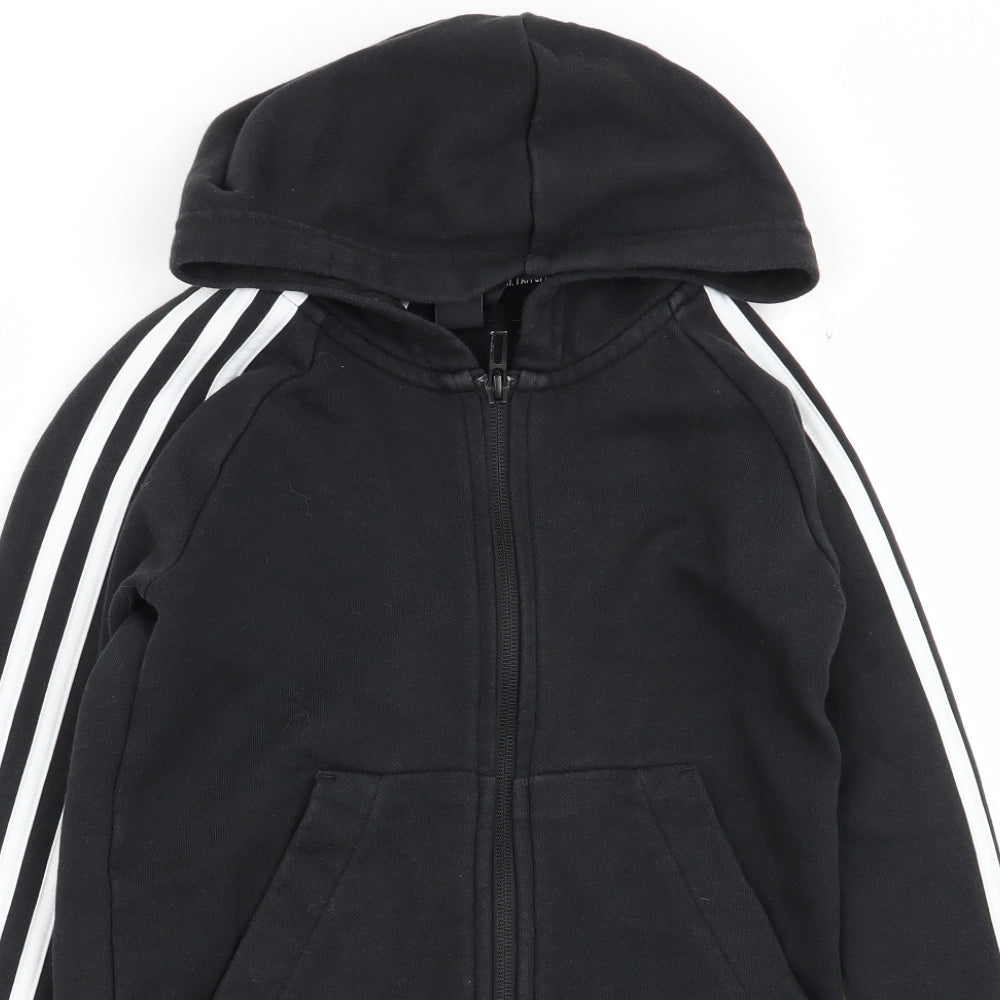 adidas Boys Black   Full Zip Jumper Size 9-10 Years