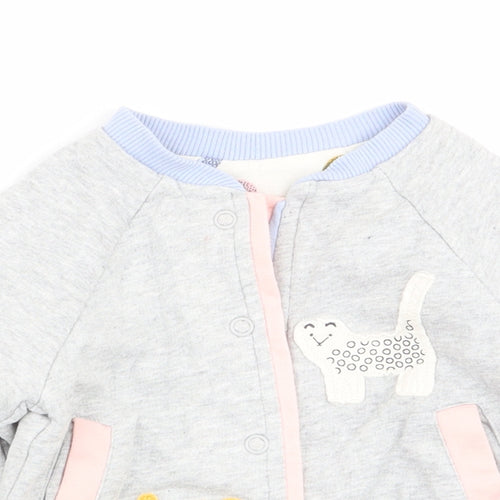 Mini Club Girls Grey Animal Print  Pullover Jumper Size 3-6 Months  - button up