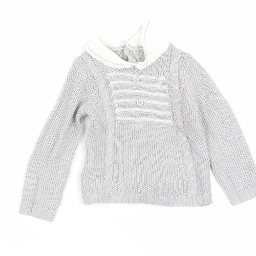 Bonjour Bebe Girls Grey   Pullover Jumper Size 0-3 Months