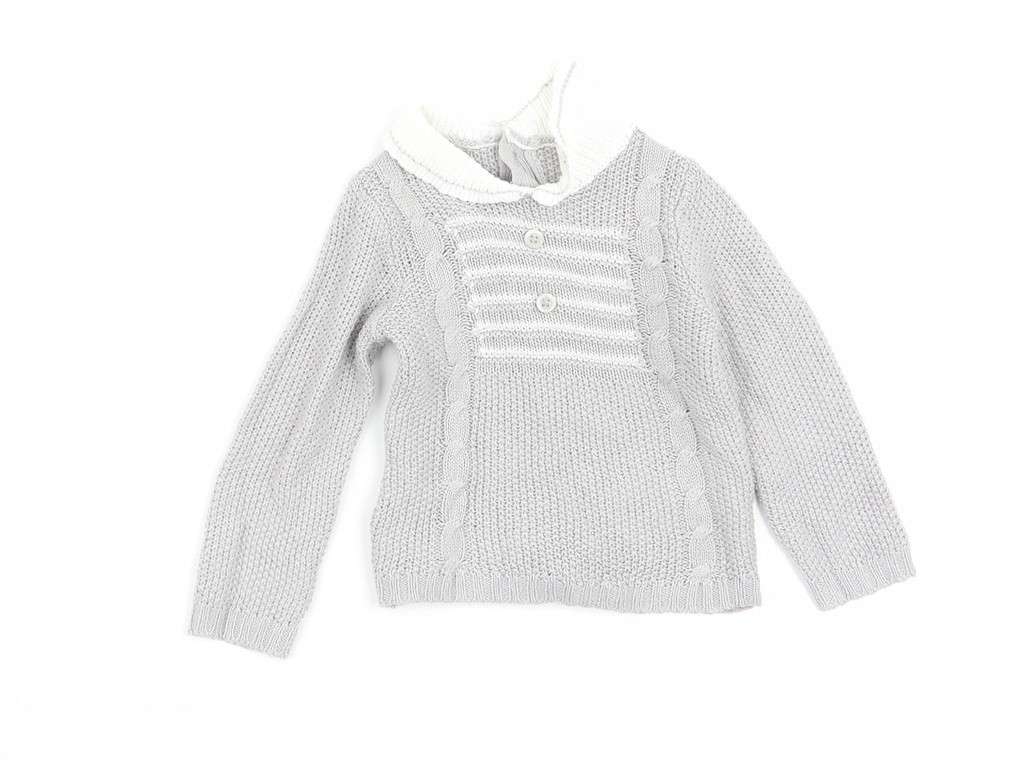 Bonjour Bebe Girls Grey   Pullover Jumper Size 0-3 Months