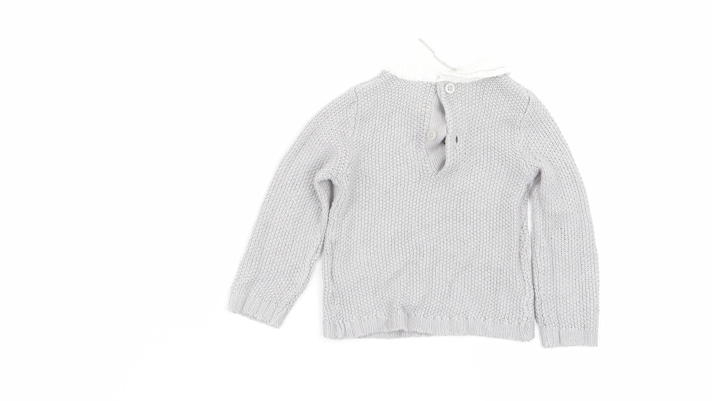 Bonjour Bebe Girls Grey   Pullover Jumper Size 0-3 Months