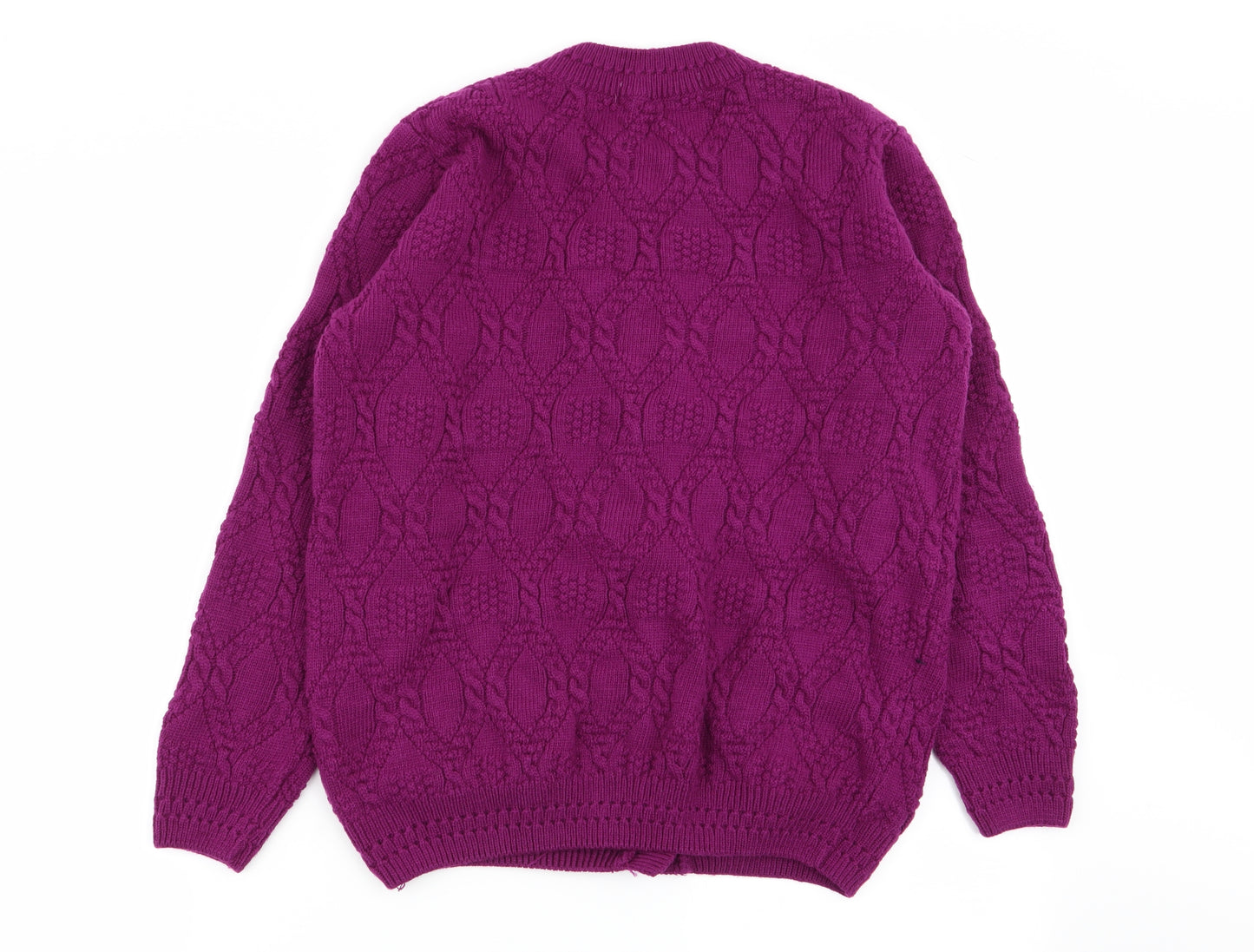 vida vi Womens Purple Geometric  Cardigan Jumper Size 16