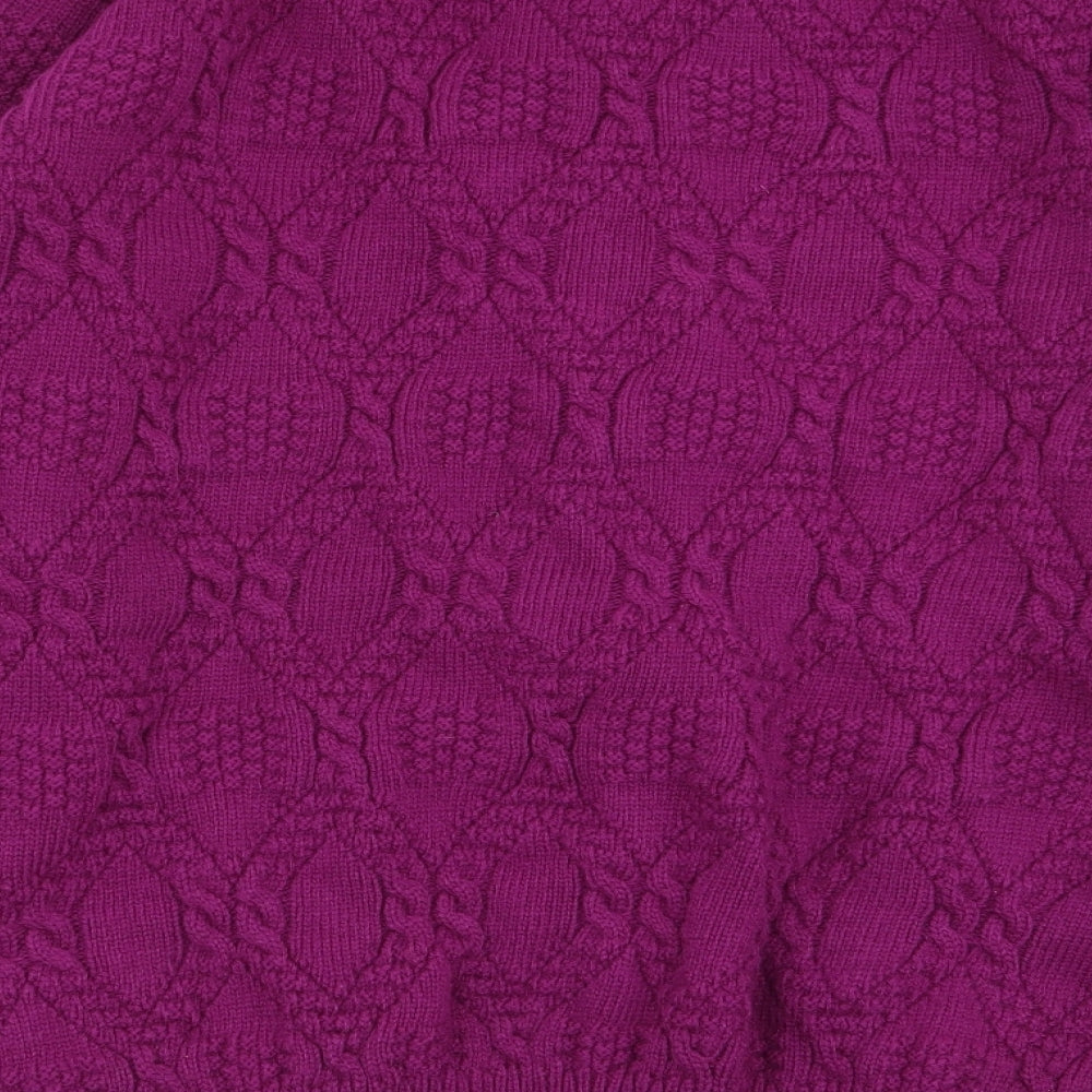 vida vi Womens Purple Geometric  Cardigan Jumper Size 16