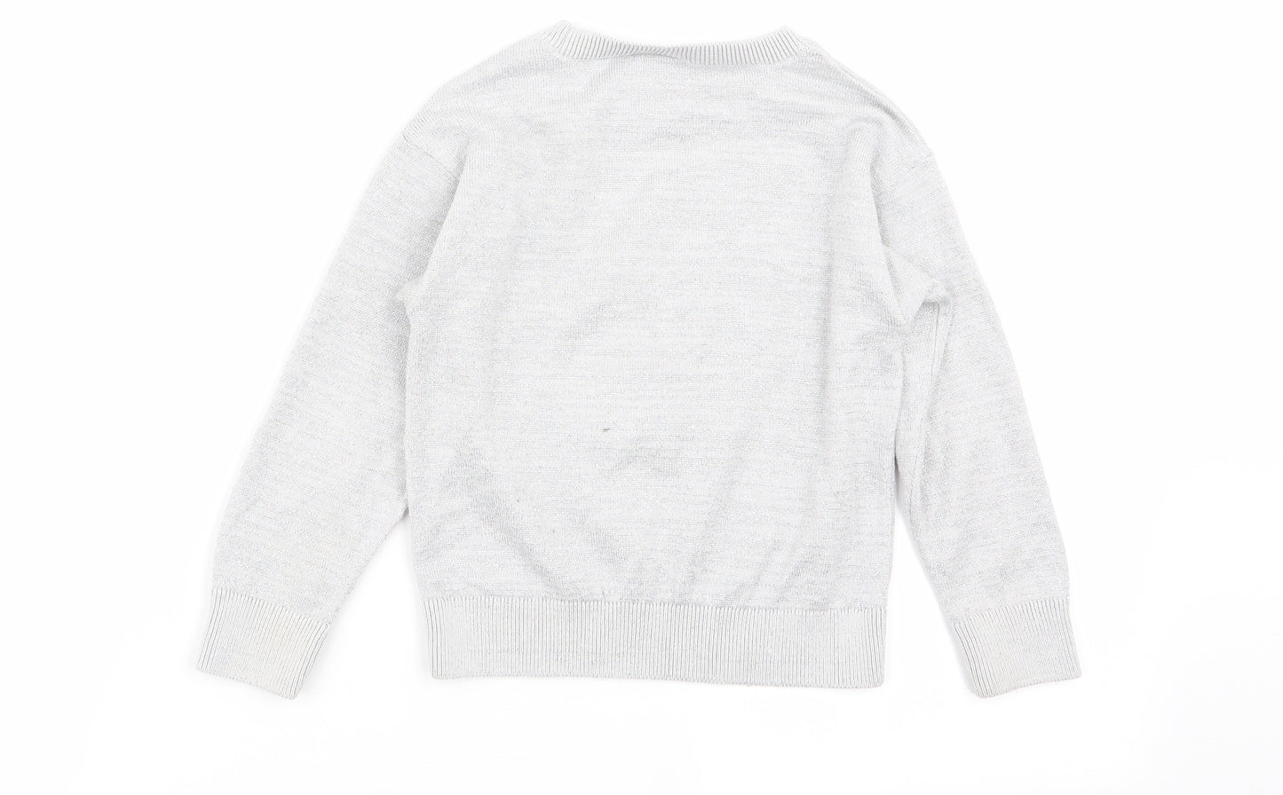 TU Girls Grey Animal Print  Pullover Jumper Size 4 Years