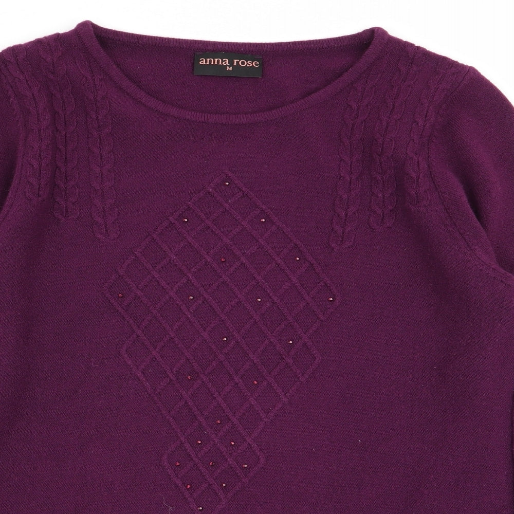 anna rose Womens Purple   Pullover Jumper Size M