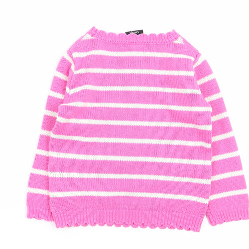 Disney Girls Multicoloured Striped  Pullover Jumper Size 2-3 Years