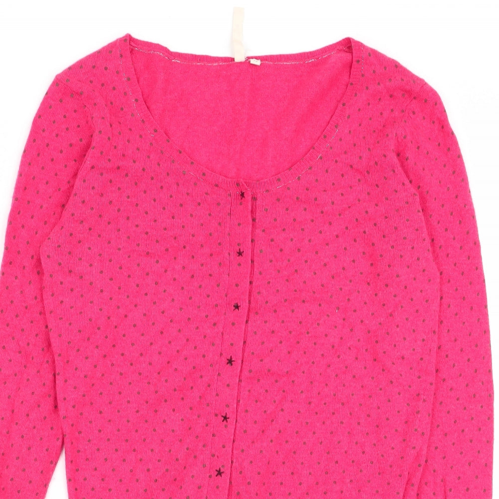 White Stuff Womens Red Polka Dot  Cardigan Jumper Size 12