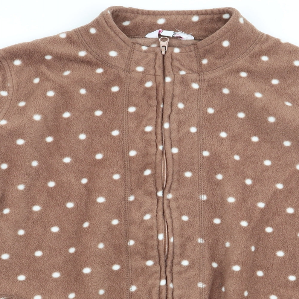 julipa Womens Brown Polka Dot  Full Zip Jumper Size 20