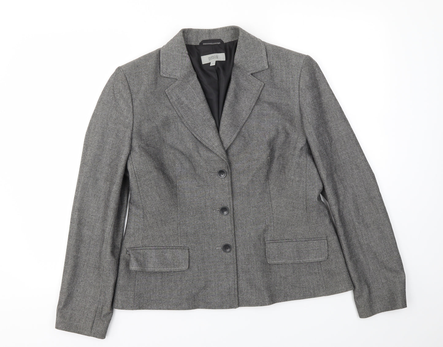 M&S Womens Grey   Jacket Blazer Size 14