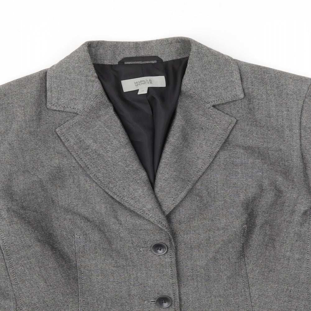 M&S Womens Grey   Jacket Blazer Size 14