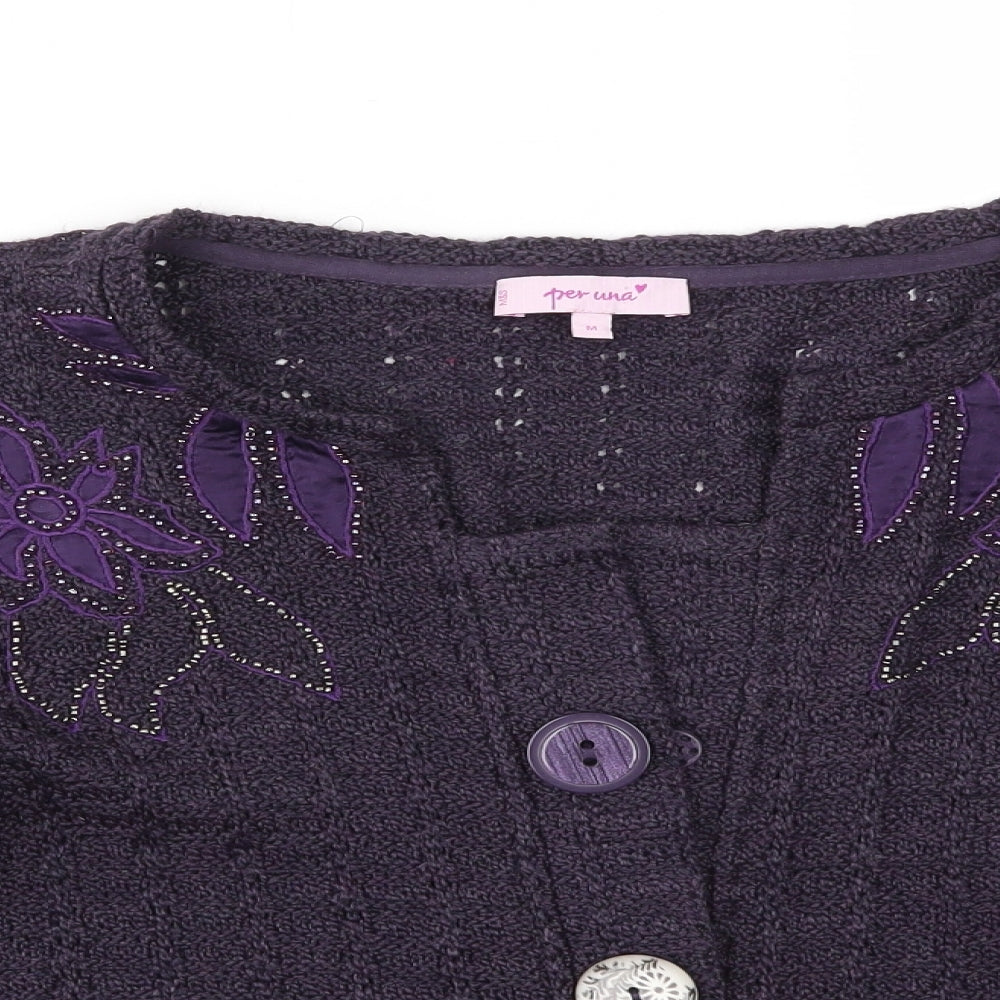 PER UNA  Womens Purple   Cardigan Jumper Size M