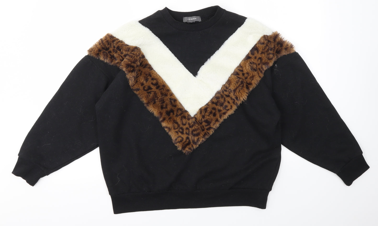 Primark Womens Black Animal Print  Pullover Jumper Size S