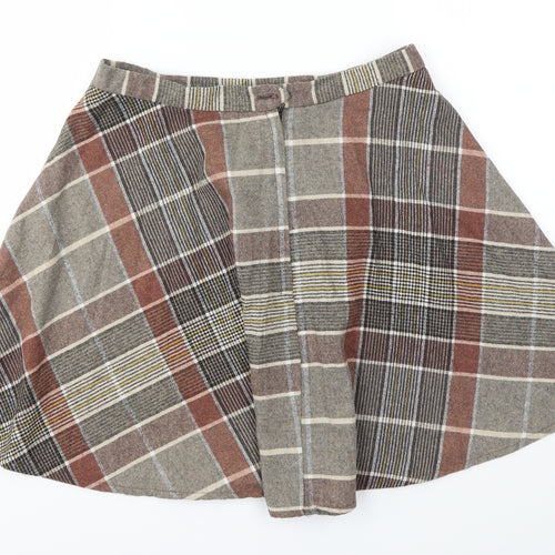 Preworn Womens Multicoloured Check  Flare Skirt Size 30 in