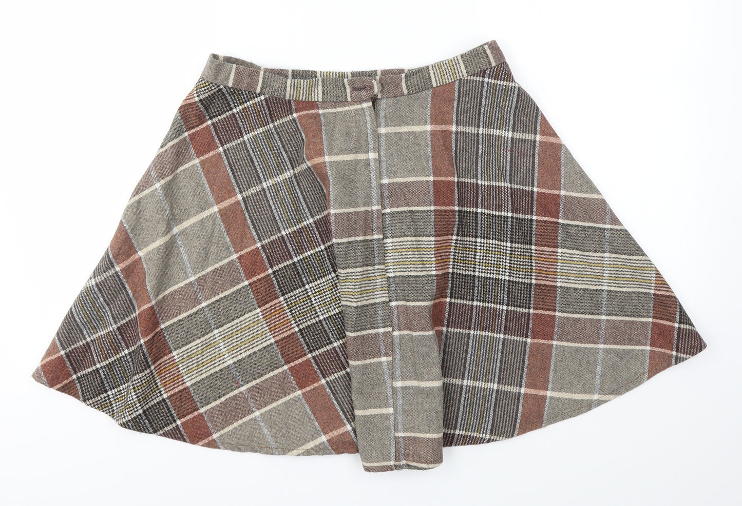 Preworn Womens Multicoloured Check  Flare Skirt Size 30 in