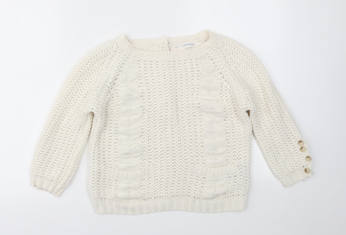 Zara Womens Ivory   Pullover Jumper Size S