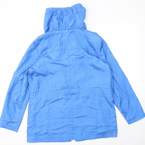 BM Womens Blue Houndstooth  Jacket Coat Size 14