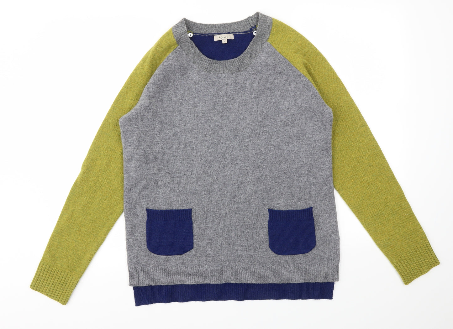 KEN Womens Multicoloured Geometric  Pullover Jumper Size L