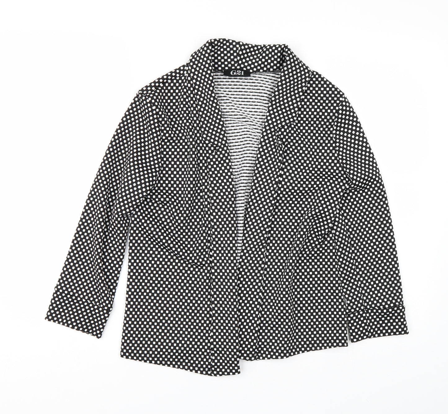 George Womens Black Polka Dot  Jacket Blazer Size 10