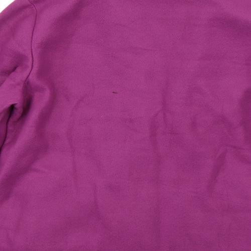anne de lancay Womens Purple Floral  Full Zip Sweatshirt Size L