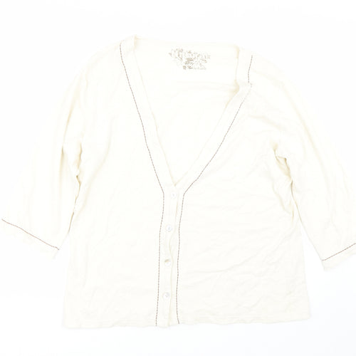 Natural Womens Beige   Cardigan Jumper Size 2XL